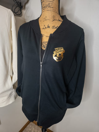 Jefferson Cavaliers Black French Terry Bomber Zip-Up