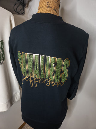 Jefferson Cavaliers Black French Terry Bomber Zip-Up