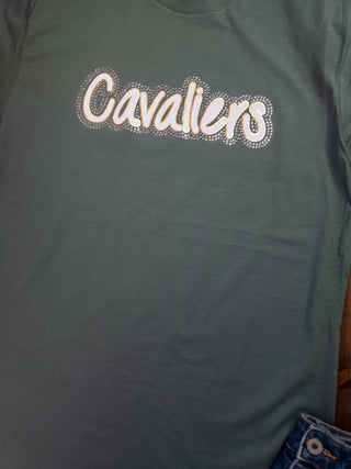 Cavaliers Rhinestone Pine Green Tee