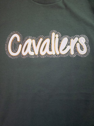 Cavaliers Rhinestone Pine Green Tee