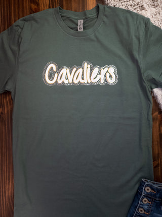 Cavaliers Rhinestone Pine Green Tee