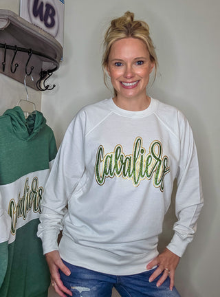 Cavaliers Sparkle and Puff French Terry Crewneck Sweatshirt