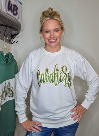 Cavaliers Sparkle and Puff French Terry Crewneck Sweatshirt