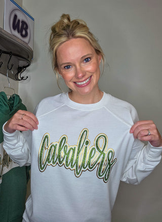 Cavaliers Sparkle and Puff French Terry Crewneck Sweatshirt
