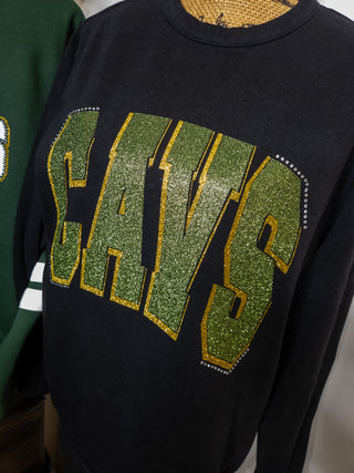 Cavs Rhinestone Cloud Fleece Crewneck Sweatshirt