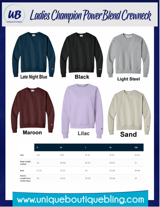 Champion Powerblend Crewneck Sweatshirt - Ladies Fit