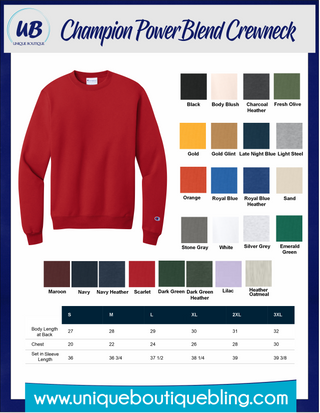 New Ulm Puff Champion Powerblend Oatmeal Crewneck Sweatshirt