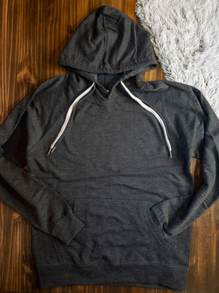 French Terry Double Lace Lightweight Hooded Sweatshirt