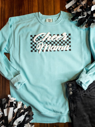 Cheer Mama Checkered on Dyed Mint - More Options