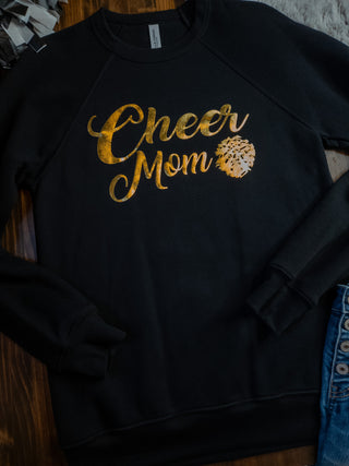 Cheer Mom Black Crewneck Sweatshirt
