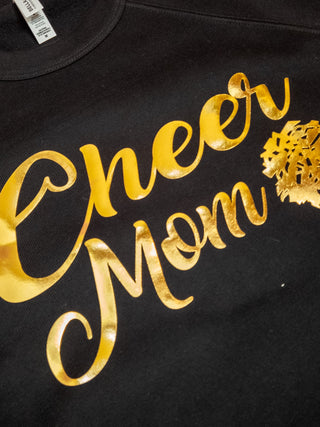 MEDIUM Cheer Mom Black Crewneck Sweatshirt