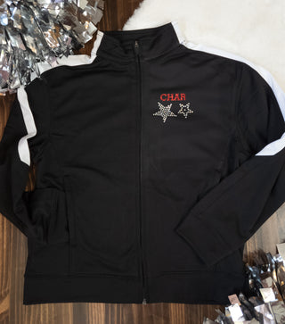 Cheer Rhinestone Black Full Zip Jacket