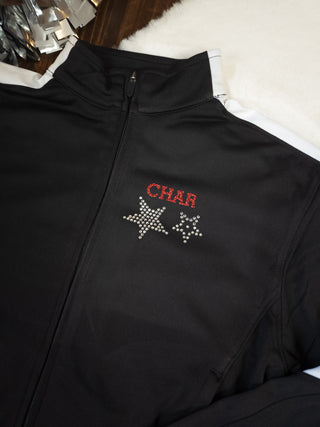 Cheer Rhinestone Black Full Zip Jacket