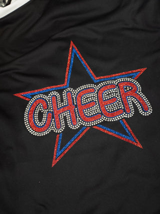 Cheer Rhinestone Black Full Zip Jacket