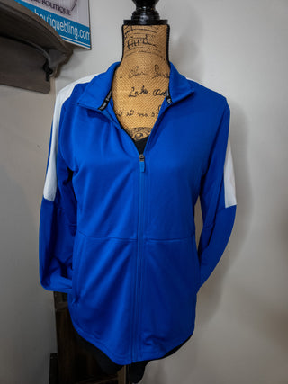 Cheer Coach Rhinestone Full Zip Blue Jacket