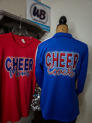 Cheer Mom Rhinestone Red Top