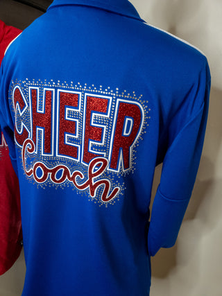 Cheer Coach Rhinestone Full Zip Blue Jacket