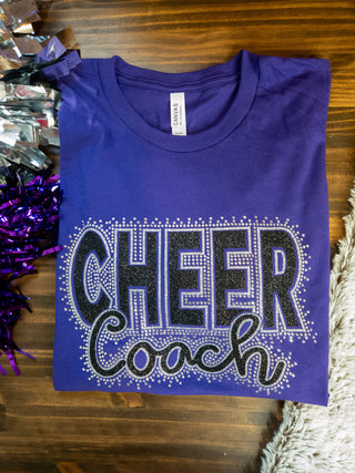 Cheer Coach Rhinestone Purple Top