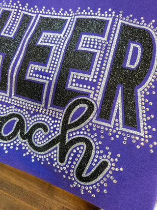 Cheer Coach Rhinestone Purple Top