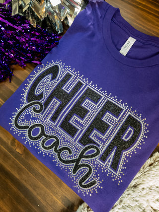 Cheer Coach Rhinestone Purple Top