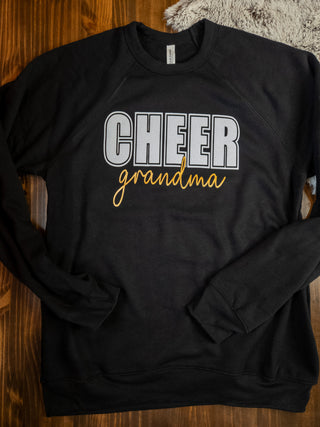 Cheer Grandma Black Sponge Fleece Crewneck Sweatshirt