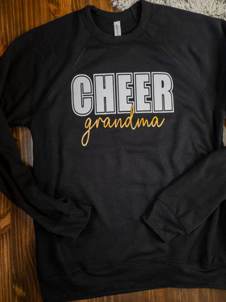 Cheer Grandma Black Sponge Fleece Crewneck Sweatshirt