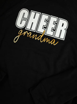 Cheer Grandma Black Sponge Fleece Crewneck Sweatshirt