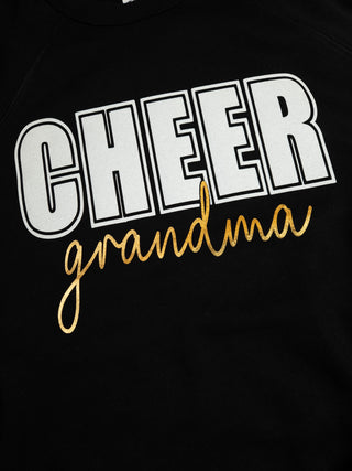 Cheer Grandma Black Sponge Fleece Crewneck Sweatshirt