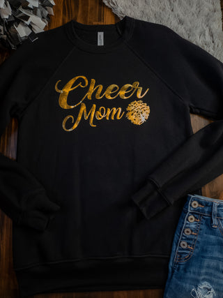 MEDIUM Cheer Mom Black Crewneck Sweatshirt