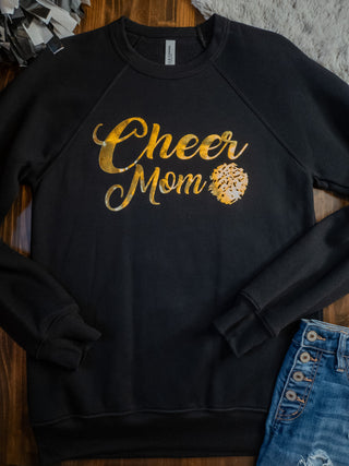 MEDIUM Cheer Mom Black Crewneck Sweatshirt