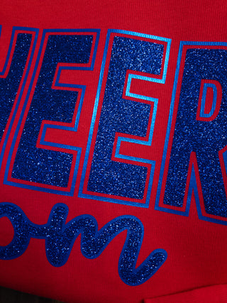 Cheer Mom Red Sponge Fleece Crewneck Sweatshirt