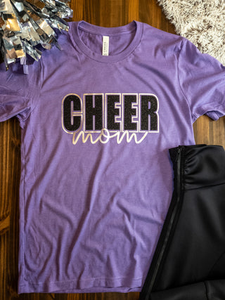 Cheer Mom Heather Purple Tee