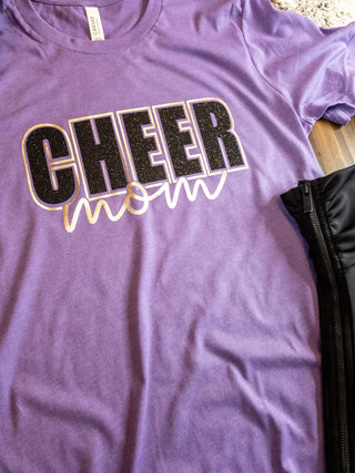 Cheer Mom Heather Purple Tee