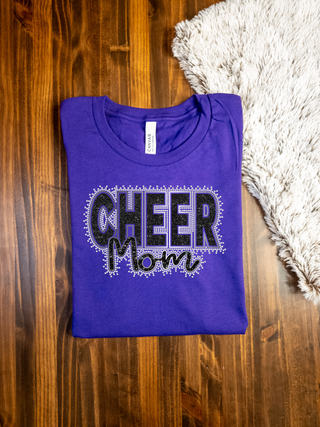 Cheer Mom Rhinestone Purple Top