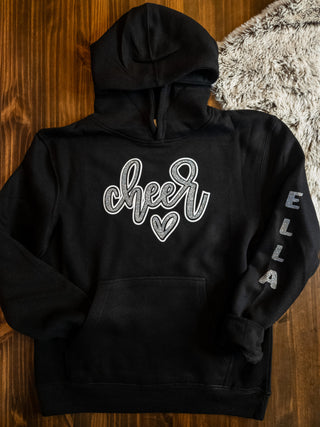 Cheer Sparkle & Puff Plush Black Sweatshirt - More Options