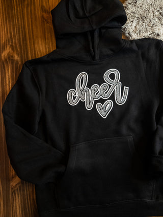 Cheer Sparkle & Puff Plush Black Sweatshirt - More Options