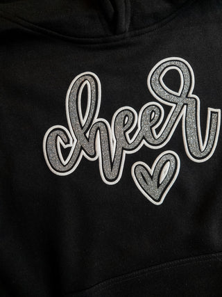 Cheer Sparkle & Puff Plush Black Sweatshirt - More Options