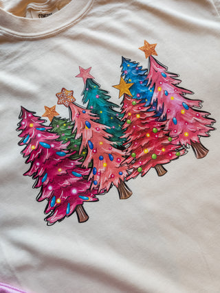 Festive Christmas Tree Ivory Dyed Tee