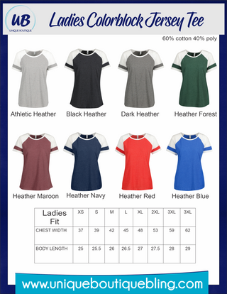 Mustangs Rhinestone Colorblock Jersey Tee