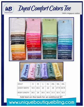 Unique Boutique Dyed Tee - Multiple Color Options