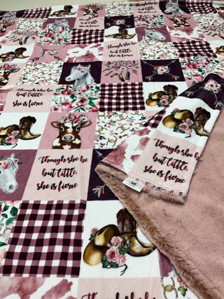 Cowgirl Pink Minky Blankets * Ready to Ship