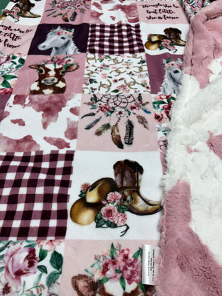 Cowgirl Pink Minky Blankets * Ready to Ship