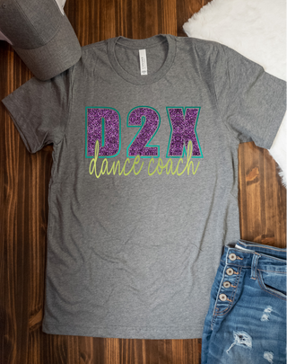 D2X Family Sparkle Deep Heather Gray Tee