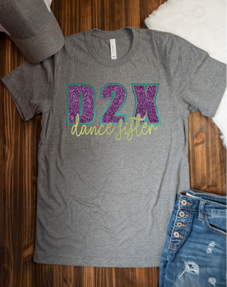 D2X Family Sparkle Deep Heather Gray Tee
