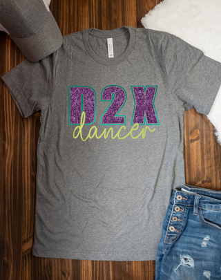 D2X Family Sparkle Deep Heather Gray Tee