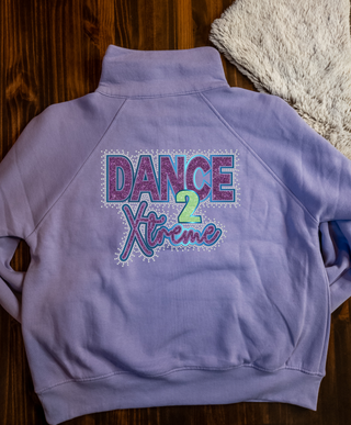 Dance 2 Xtreme Rhinestone Orchid Half Zip Pullover