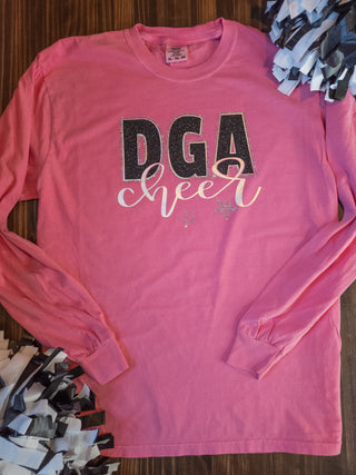 DGA Cheer Rhinestone Garment Dyed Long Sleeve Top