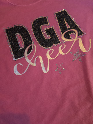 DGA Cheer Rhinestone Garment Dyed Long Sleeve Top