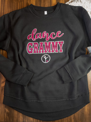 Dance Grammy Relaxed Black Crewneck - Pink Sparkle