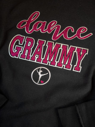 Dance Grammy Relaxed Black Crewneck - Pink Sparkle